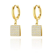Huggie Zircon Square Earrings