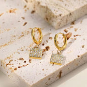 Huggie Zircon Square Earrings