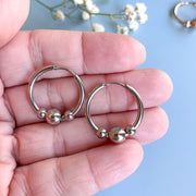 Three Beaded Hoop Earrings