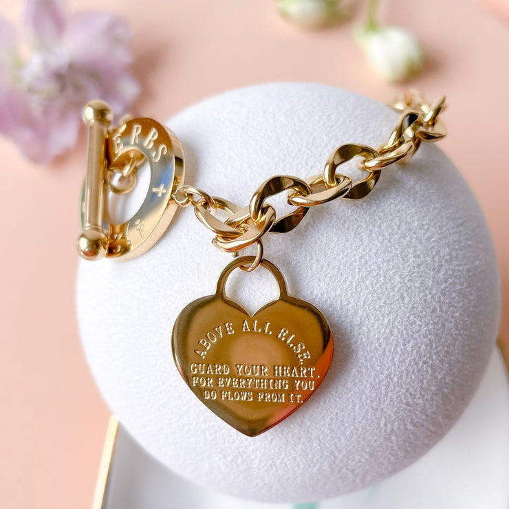 Above All Else Heart Pendant Bracelet