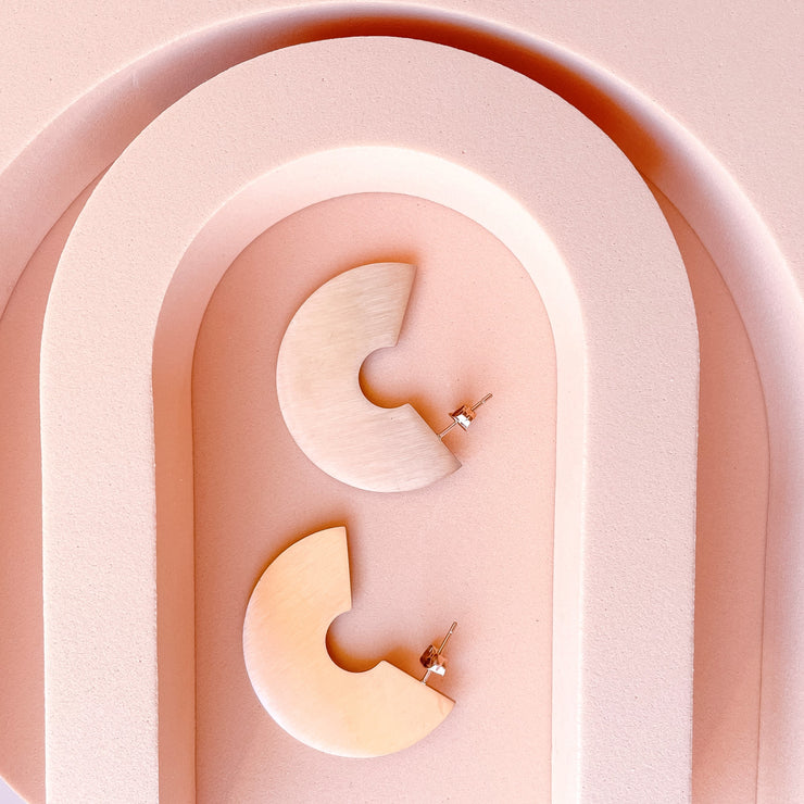 Semicircle Stud Earrings