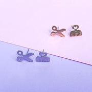 Dainty Comb Scissors Stud Earrings