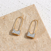 Zircon Mini Lock Earrings