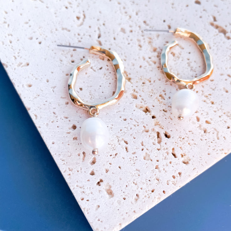 Pearl Hoop Earrings