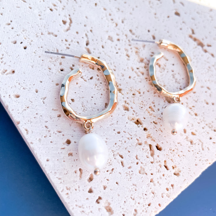 Pearl Hoop Earrings