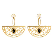 Art Deco Fan Dangle Earrings