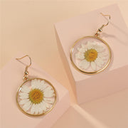 Real Daisy Drop Earrings