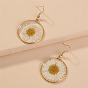 Real Daisy Drop Earrings